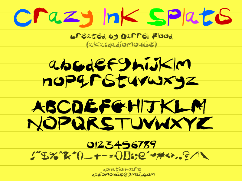 Crazy Ink Splats font